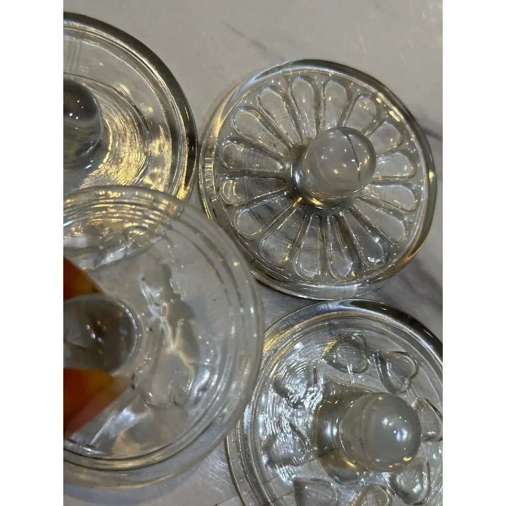 Vintage Williams Sonoma Glass Cookie Stamps - Pack of 4